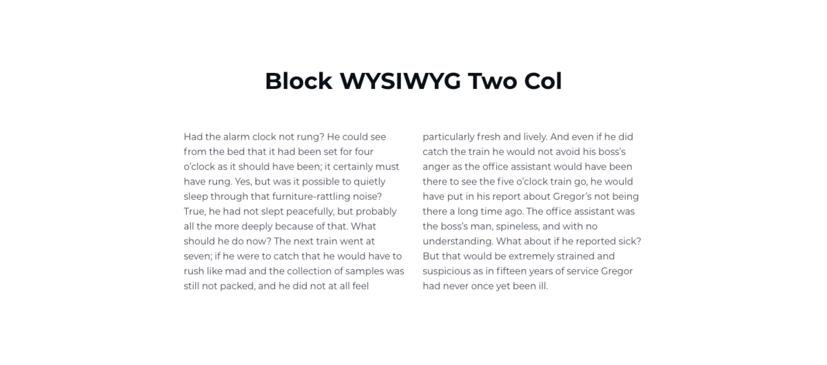 Block WYSIWYG Two Col